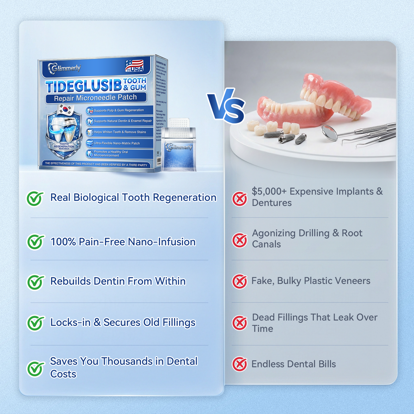 🦷𝐆𝐥𝐢𝐦𝐦𝐞𝐫𝐥𝐲® 🌲Tideglusib flaster s mikroiglama za popravak zubi i desni|Napredne trakice za aktivaciju matičnih stanica (obnavljaju caklinu i dentin, jačaju desni, uklanjaju kamenac i neugodne mirise, zaustavljaju osjetljivost zuba) 3.0