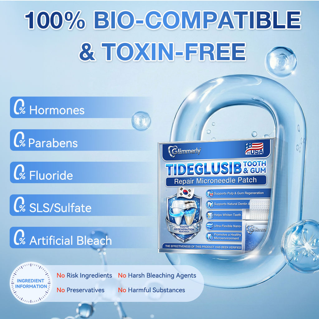🦷𝐆𝐥𝐢𝐦𝐦𝐞𝐫𝐥𝐲® 🌲Tideglusib flaster s mikroiglama za popravak zubi i desni|Napredne trakice za aktivaciju matičnih stanica (obnavljaju caklinu i dentin, jačaju desni, uklanjaju kamenac i neugodne mirise, zaustavljaju osjetljivost zuba) 3.0